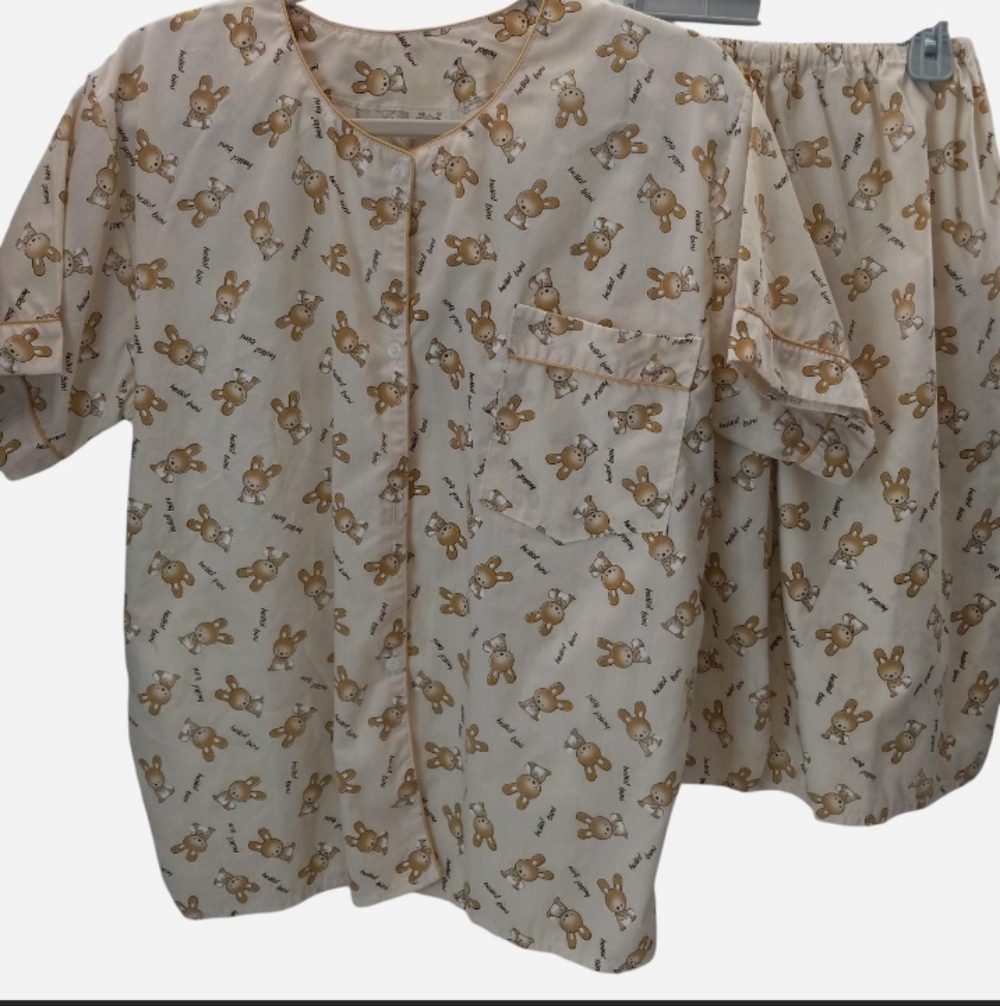 Vintage Madame Smith Kawaii Hello Bini Bunny Pajama Set
